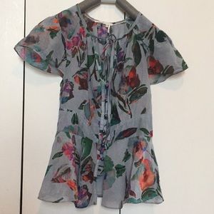 Anthropologie Floreat Amarillo cinched waist